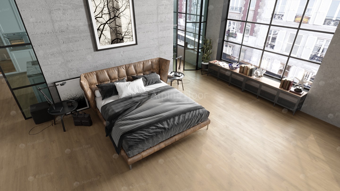 Кварц-виниловая плитка ALPINE FLOOR Коллекция ULTRA Дизайн ECO 5-23 ДУБ КРЕМОВЫЙ (1219,2×184,15х2мм)