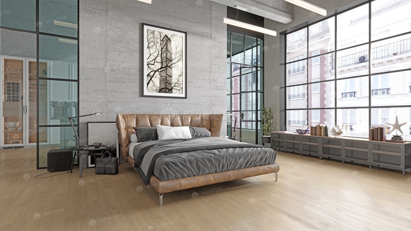 Кварц-виниловая плитка ALPINE FLOOR Коллекция ULTRA Дизайн ECO 5-23 ДУБ КРЕМОВЫЙ (1219,2×184,15х2мм)