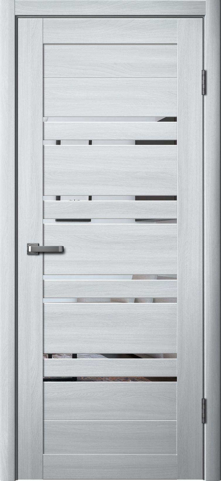 Межкомнотные двери FLYDOORS Коллекция LA STELLA 282 ПО Ясень Пепельный ЗЕРКАЛО