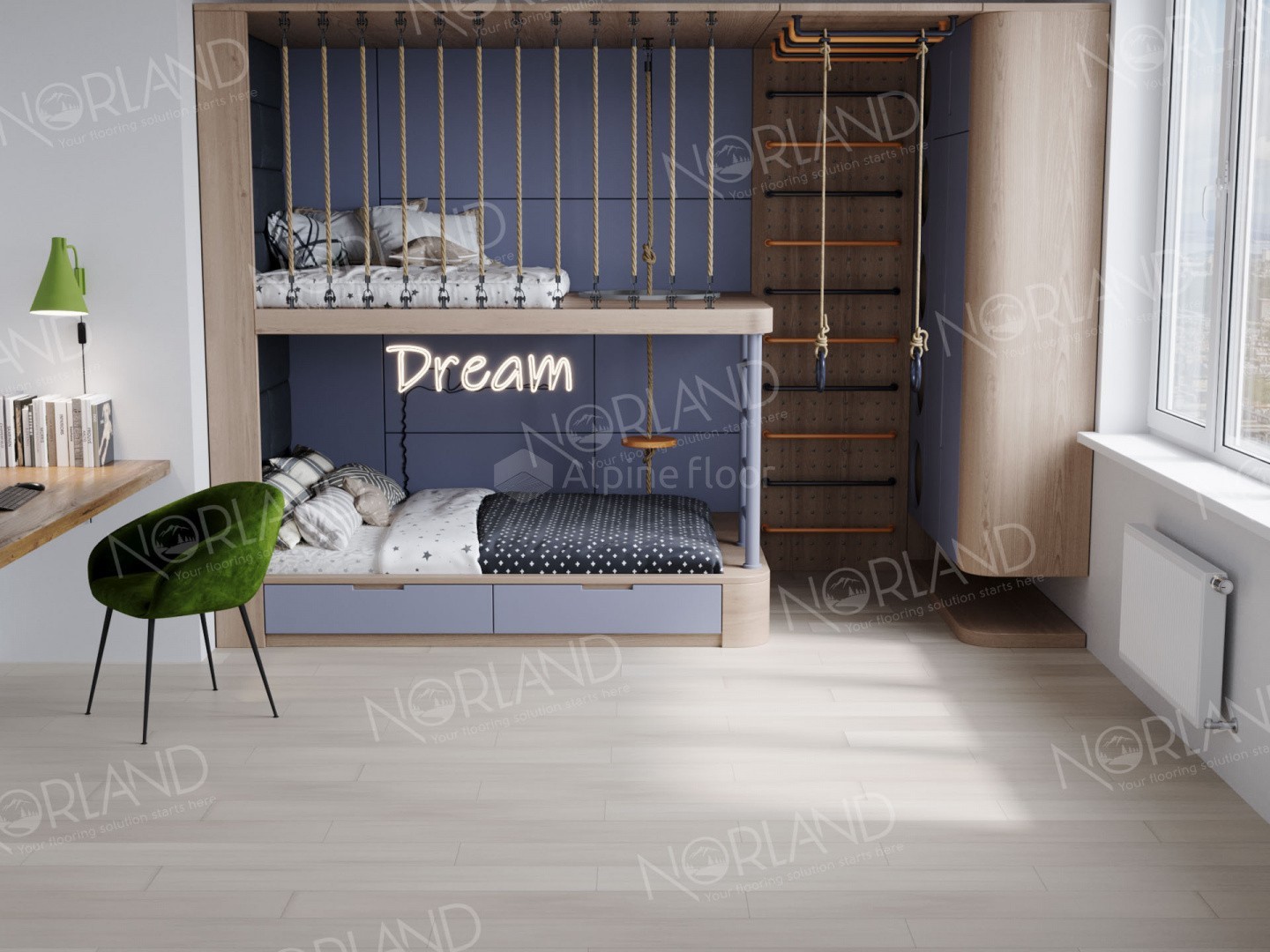 Виниловый (SPC) ламинат NORLAND (НОРЛАНД) Коллекция SIGRID Дизайн 1001-12 Alva (1220*183*3.5мм)