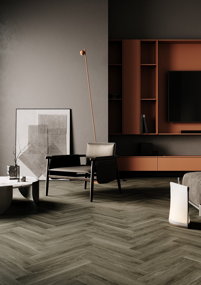 Кварцевый ламинат FARGO Коллекция HERRINGBONE Дизайн 44-3046-4 Дуб Верде (400х100х4.5 мм)
