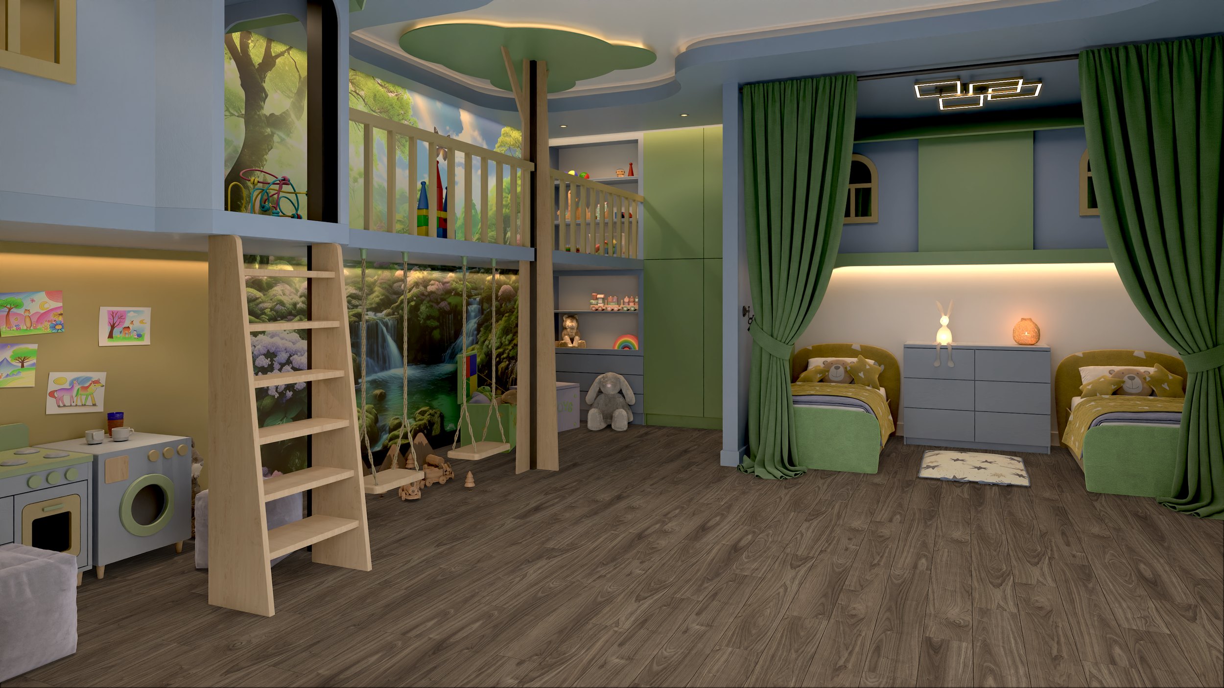 Кварц-виниловая плитка DAMY FLOOR Коллекция  FAMILY LVT Дизайн 0036-3-LVT Орех Американский (1227×187х2,5мм)