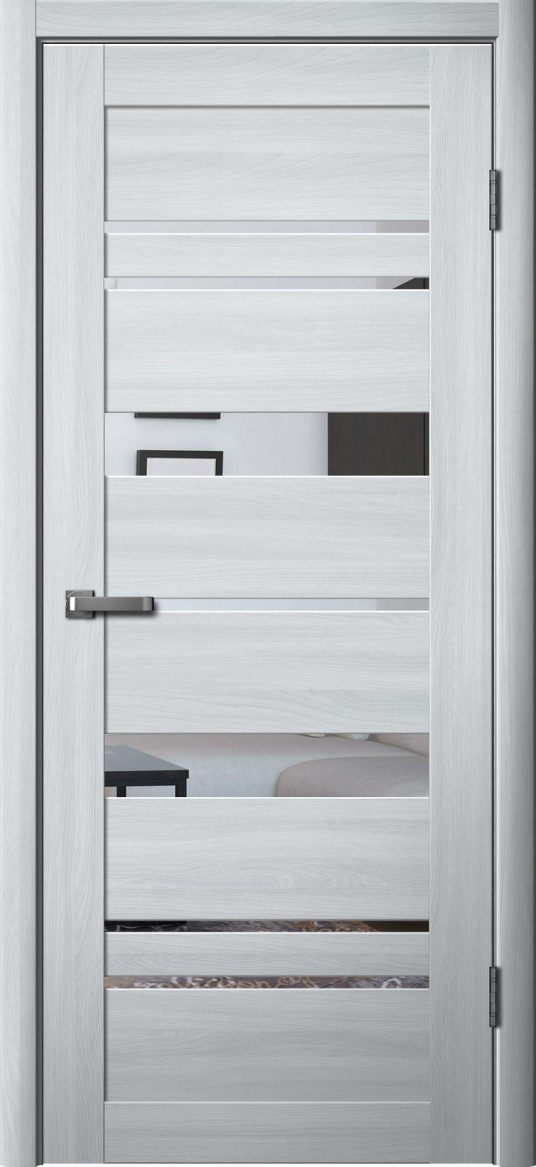 Межкомнотные двери FLYDOORS Коллекция LA STELLA 283 ПО Ясень Пепельный ЗЕРКАЛО