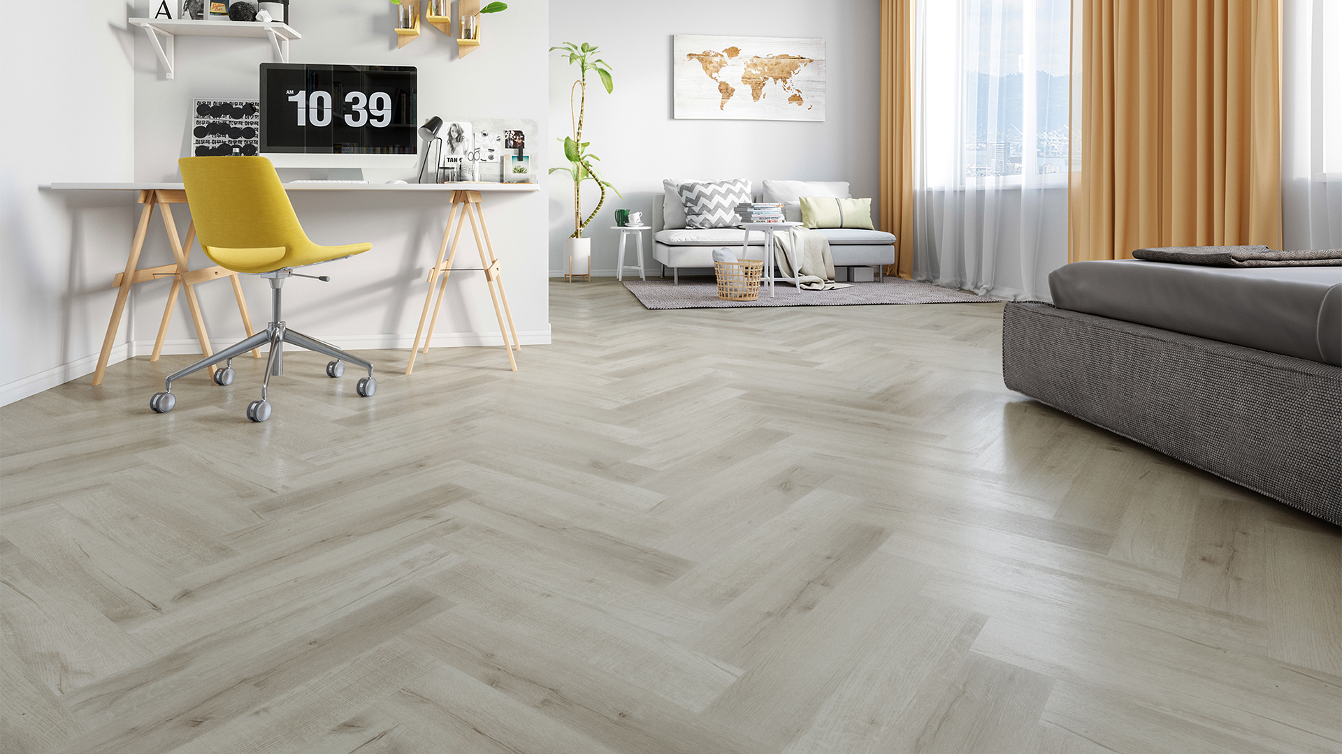 Кварцевый ламинат FARGO Коллекция PARQUET Дизайн 33-81996-14  Дуб Лондонский Туман (615х123х4.0 мм)
