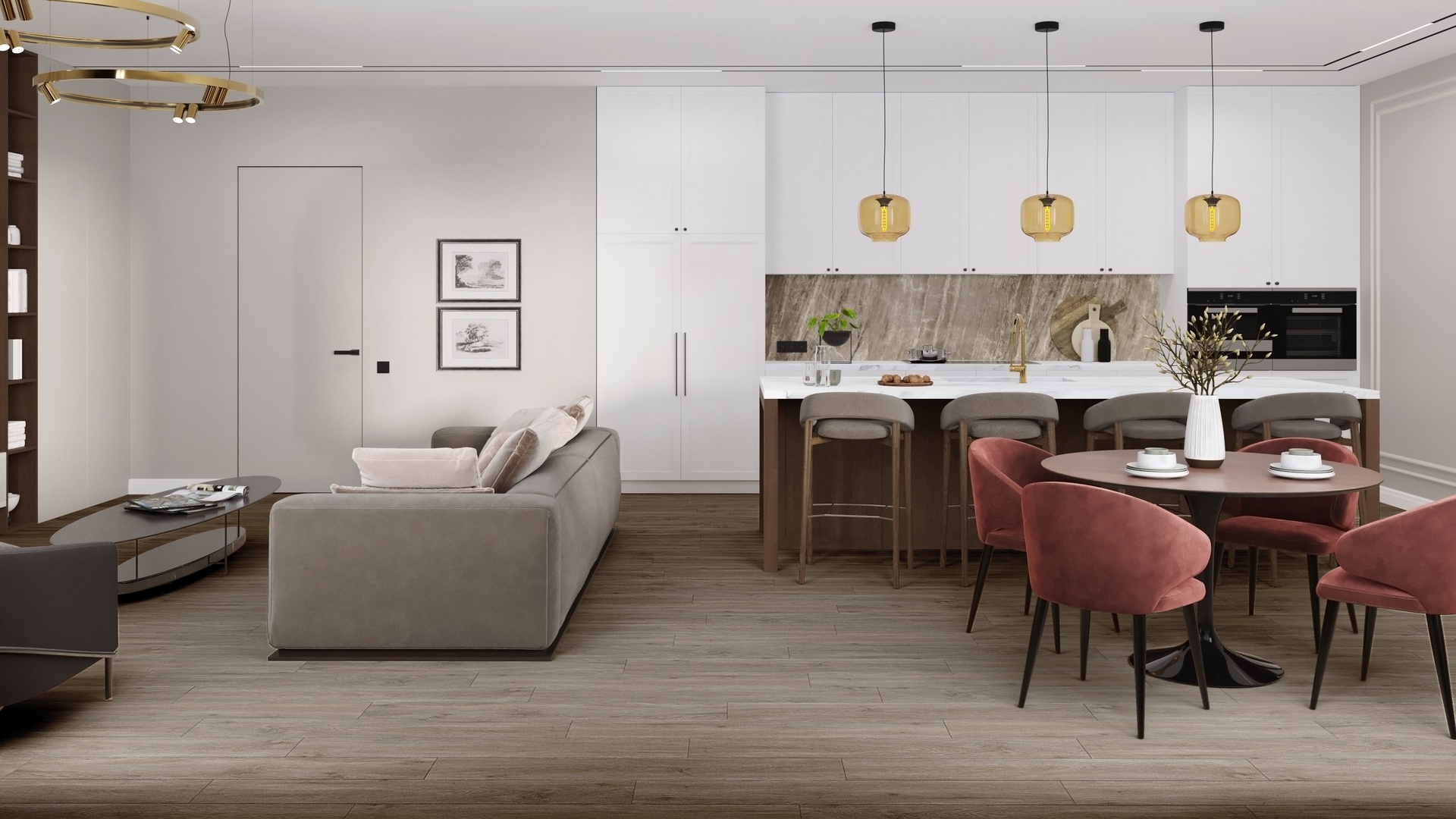 Кварц-виниловая плитка DAMY FLOOR Коллекция  FAMILY LVT Дизайн TCM298-26-LVT Дуб Горный (1227×187х2,5мм)