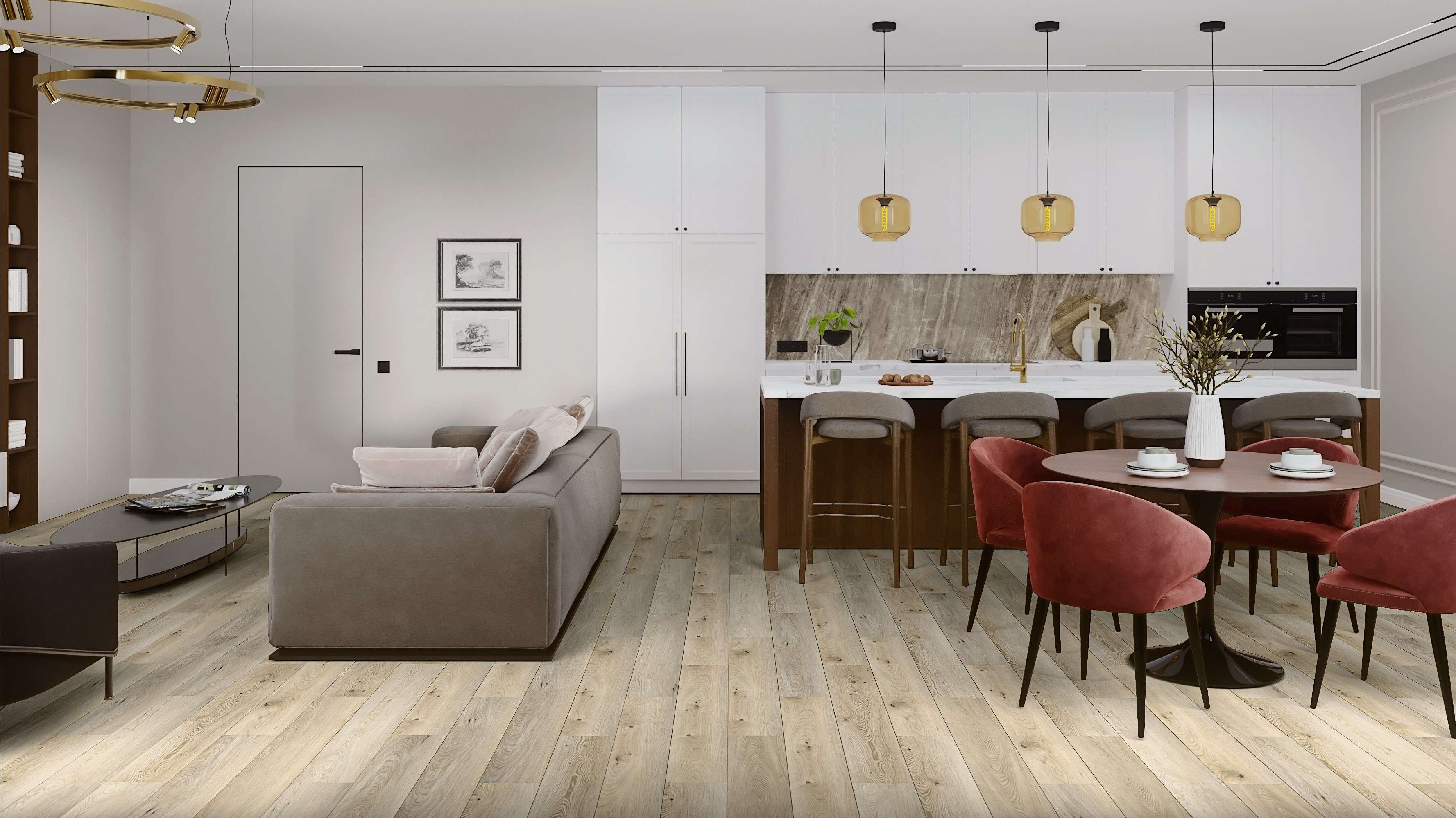 SPC ламинат DAMY FLOOR Коллекция Family Дизайн 9531-2A Дуб Кавказский (1220х180х4 мм)