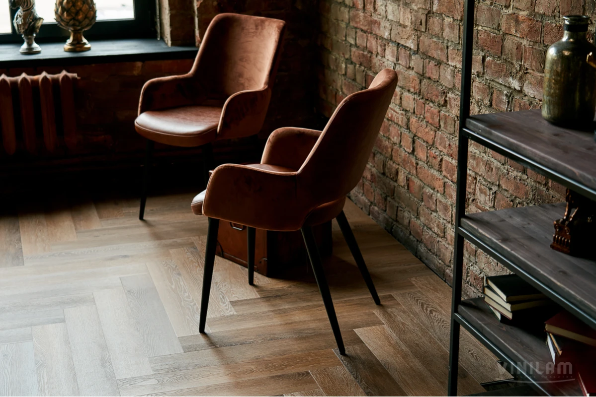 Виниловый ламинат VINILAM (ВИНИЛАМ) Коллекция PARQUET HERRINGBONE GLUE Дизайн GD11199 Паркет Венецианский (762*152.4*2.5 мм)