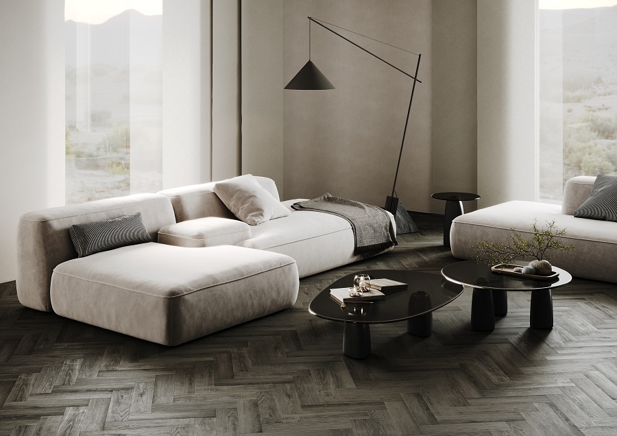 Кварцевый ламинат FARGO Коллекция HERRINGBONE Дизайн 44-3046-6  Дуб Борнео (400х100х4.5 мм)