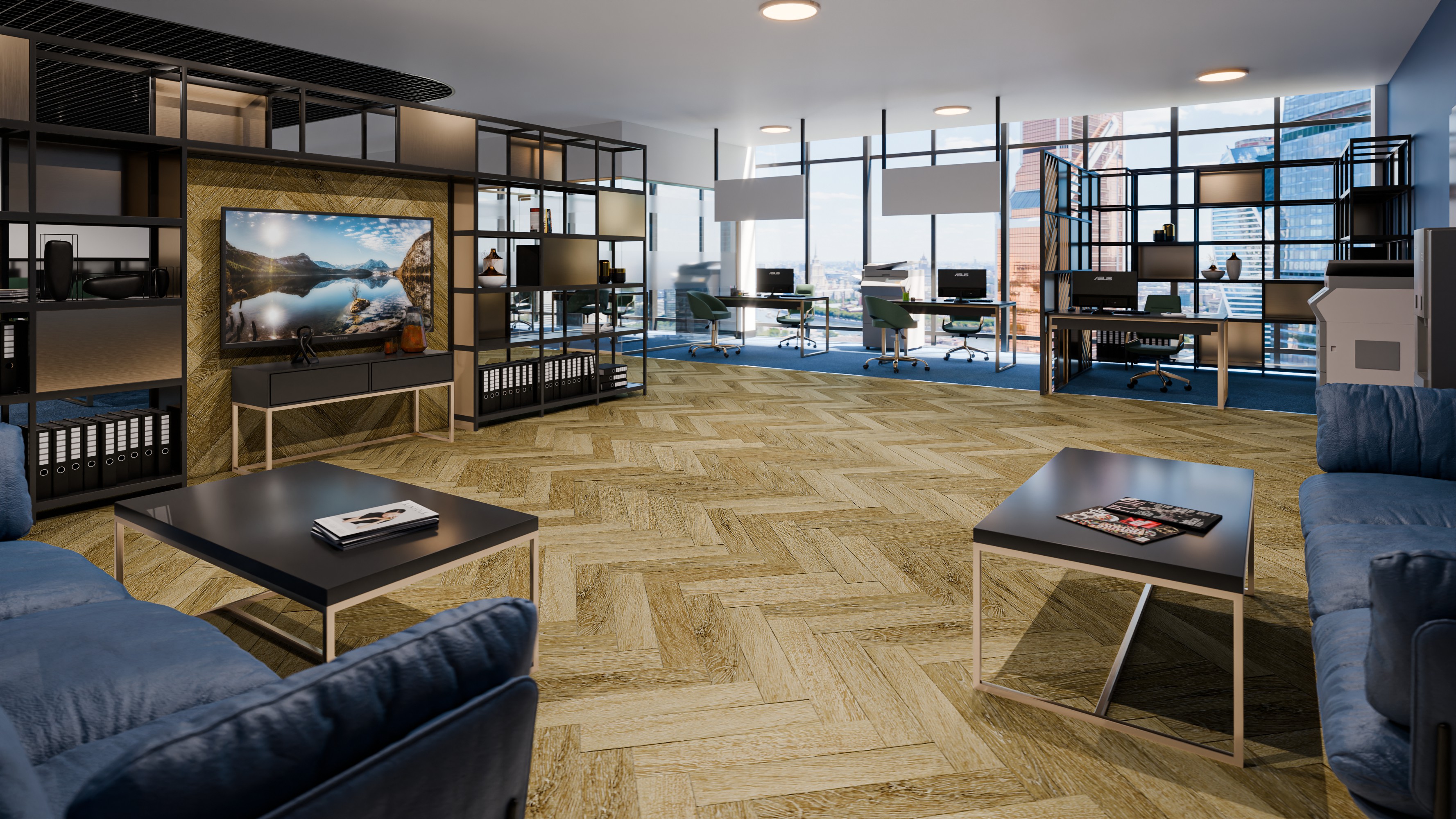 Кварц-виниловая плитка DAMY FLOOR Коллекция LONDON LVT Дизайн 191023EL-13-LVT Эдинбург (590×118х2,5мм)
