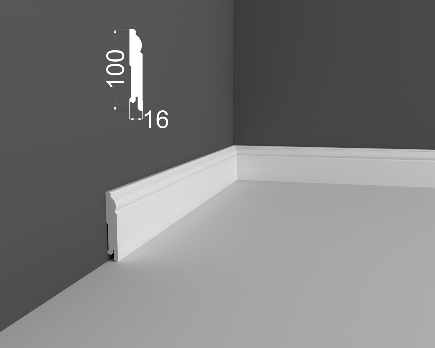 Плинтус напольный DeArtio под покраску Р4.100.16