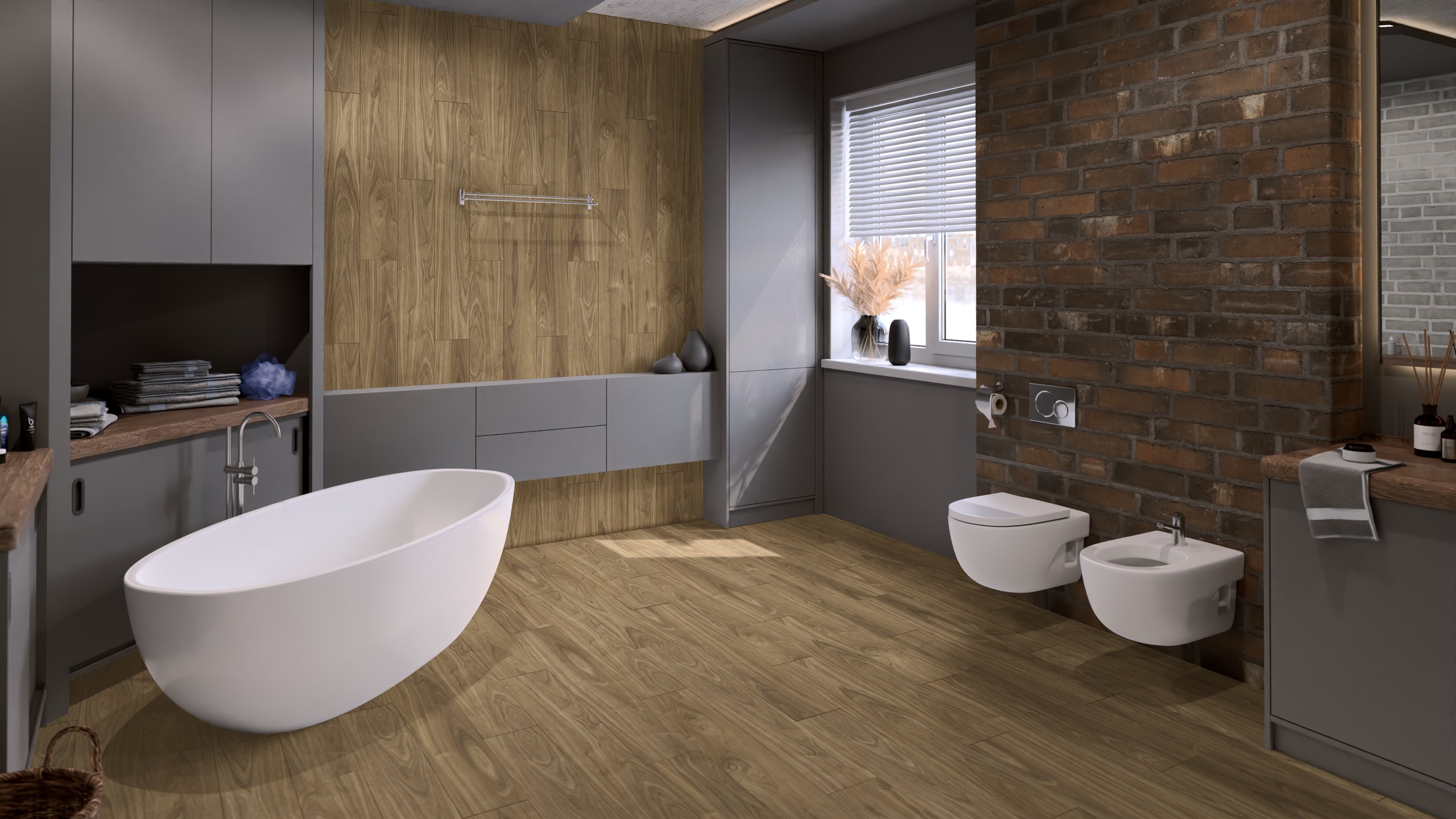 Кварц-виниловая плитка DAMY FLOOR Коллекция  FAMILY LVT Дизайн 0036-2-LVT Орех Европейский (1227×187х2,5мм)