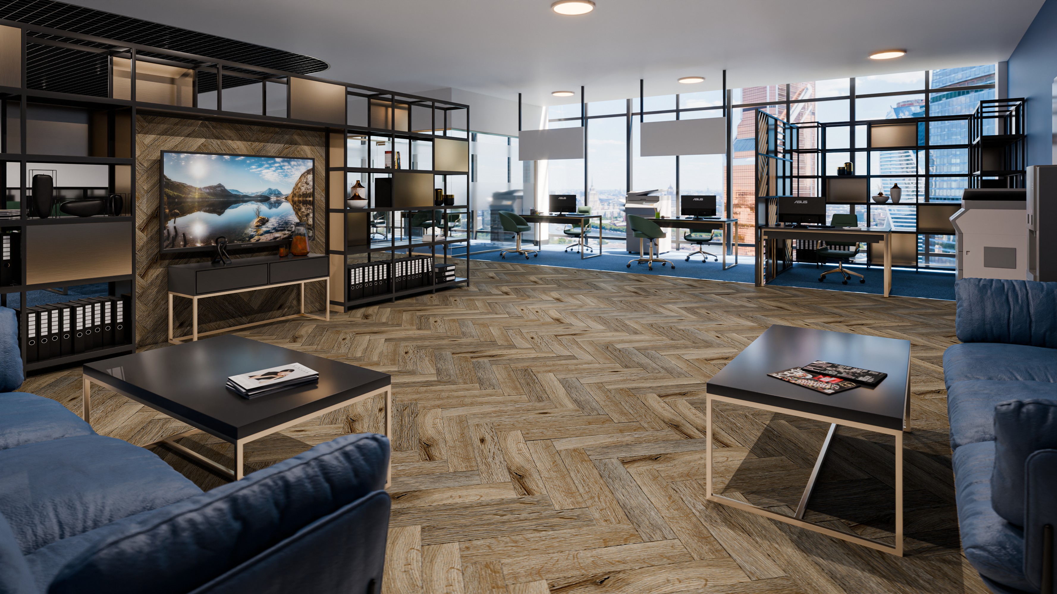 Кварц-виниловая плитка DAMY FLOOR Коллекция LONDON LVT Дизайн 190707EL-01-LVT Ковентри (590×118х2,5мм)