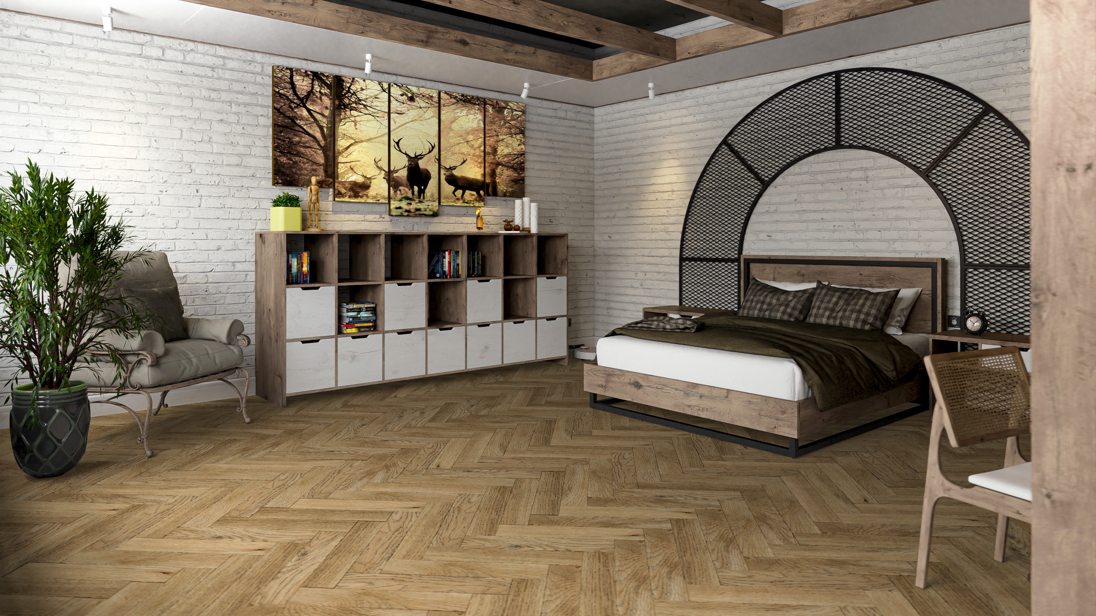 SPC ламинат DAMY FLOOR Коллекция London Дизайн 2004410EL-01 Кембридж (615х123х4 мм)