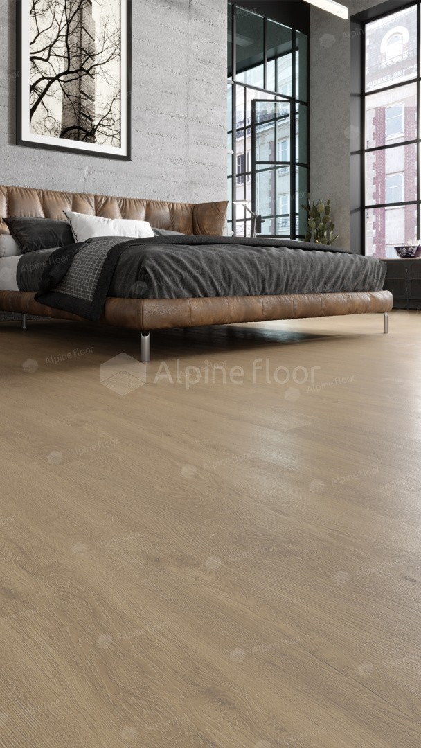 Кварц-виниловая плитка ALPINE FLOOR Коллекция ULTRA Дизайн ECO 5-23 ДУБ КРЕМОВЫЙ (1219,2×184,15х2мм)
