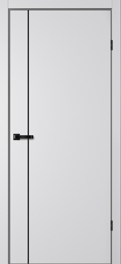 Межкомнотные двери FLYDOORS Коллекция FUSION FN33 Эмалит Серебристый (Черная ABS Кромка)