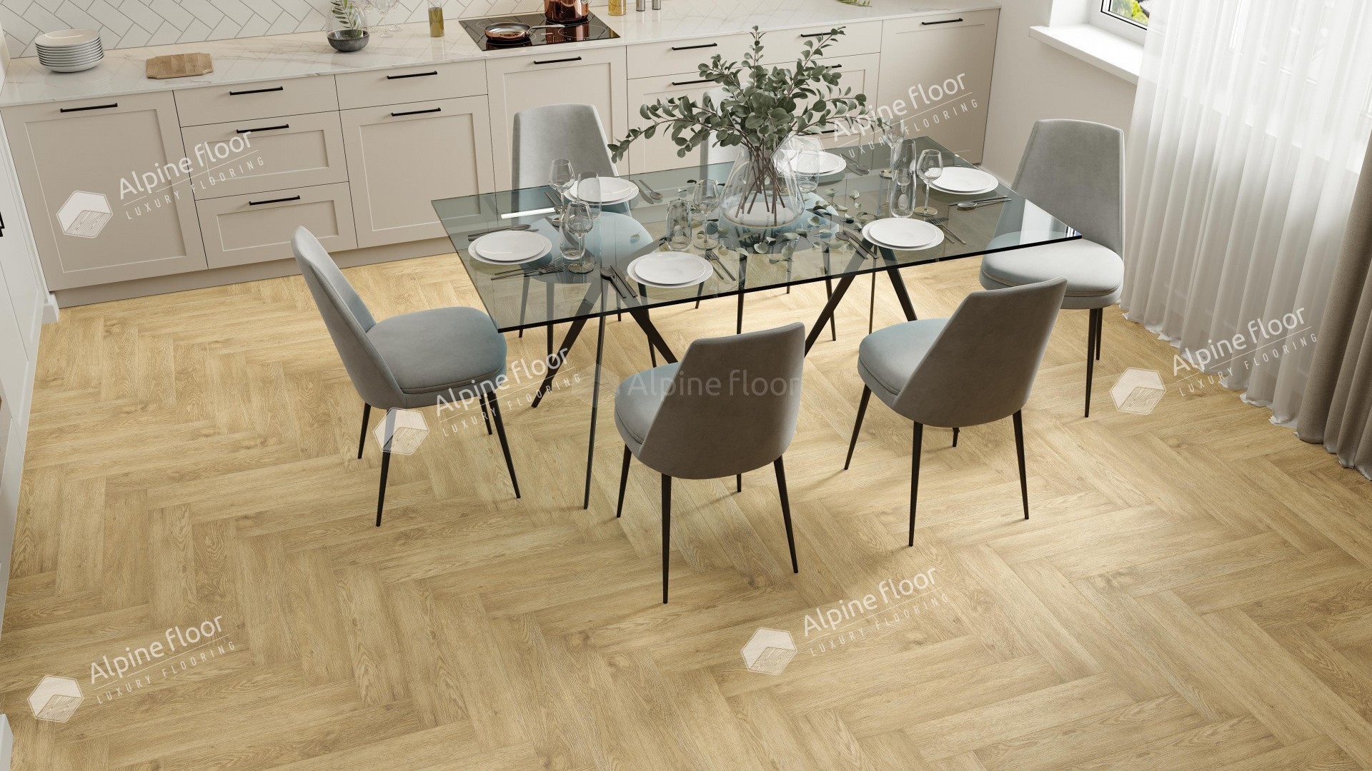 Кварц-виниловая плитка Alpine Floor Коллекция  Parquet LVT ECO16-3 Дуб Ваниль Селект (590×118х2,5мм)
