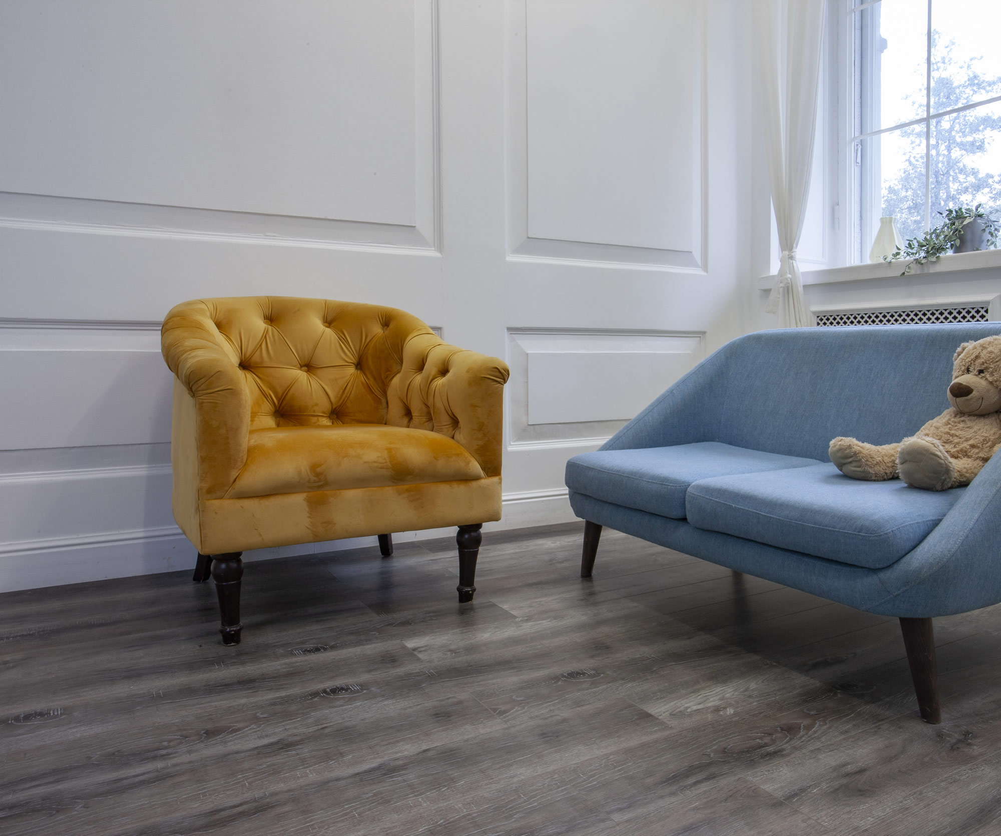 SPC ламинат DAMY FLOOR Коллекция Family Дизайн TCM369-7 Дуб Рустикальный Черный (1220х180х4 мм)