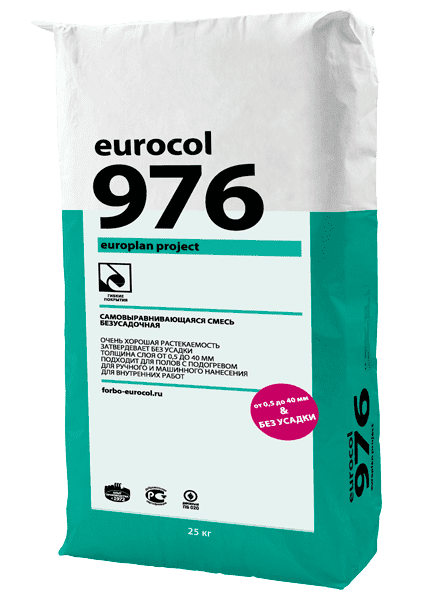 976 Безусадочная нивелирующая масса. толщина слоя до 20 мм_25 кг