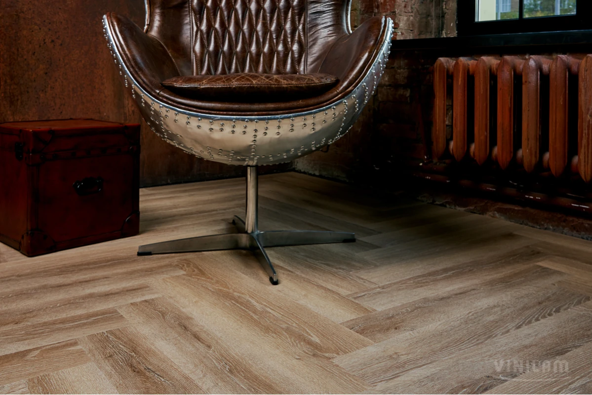 Виниловый ламинат VINILAM (ВИНИЛАМ) Коллекция PARQUET HERRINGBONE GLUE Дизайн GD11166  Паркет Классический (762*152.4*2.5 мм)