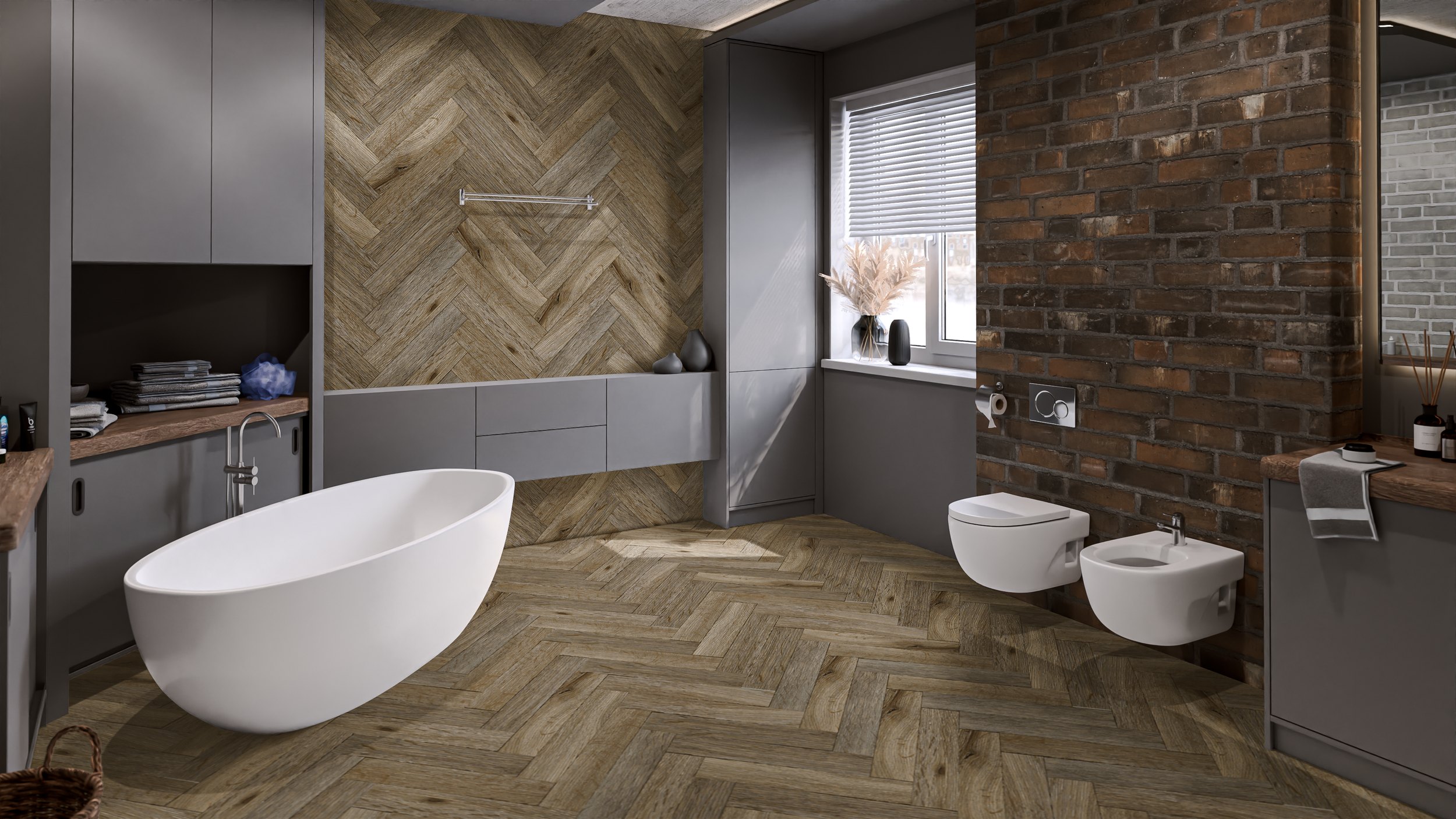 Кварц-виниловая плитка DAMY FLOOR Коллекция LONDON LVT Дизайн 190707EL-01-LVT Ковентри (590×118х2,5мм)