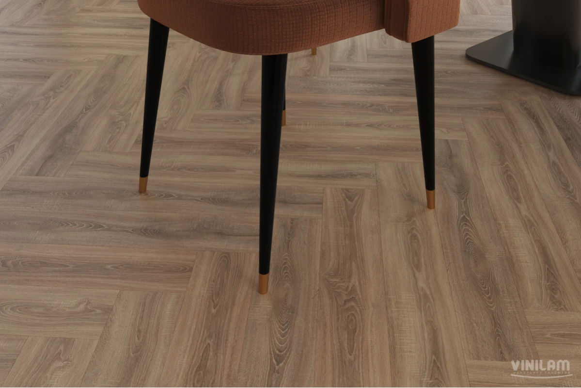 Виниловый ламинат VINILAM (ВИНИЛАМ) Коллекция PARQUET HERRINGBONE GLUE Дизайн GD11355 Паркет Монпелье (762*152.4*2.5 мм)