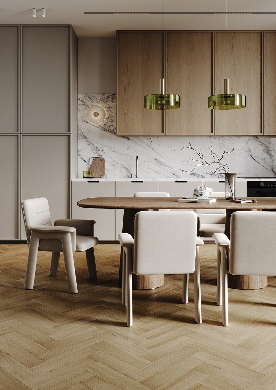 Кварцевый ламинат FARGO Коллекция HERRINGBONE Дизайн 44-88174-003 Дуб Аттика (400х100х4.5 мм)