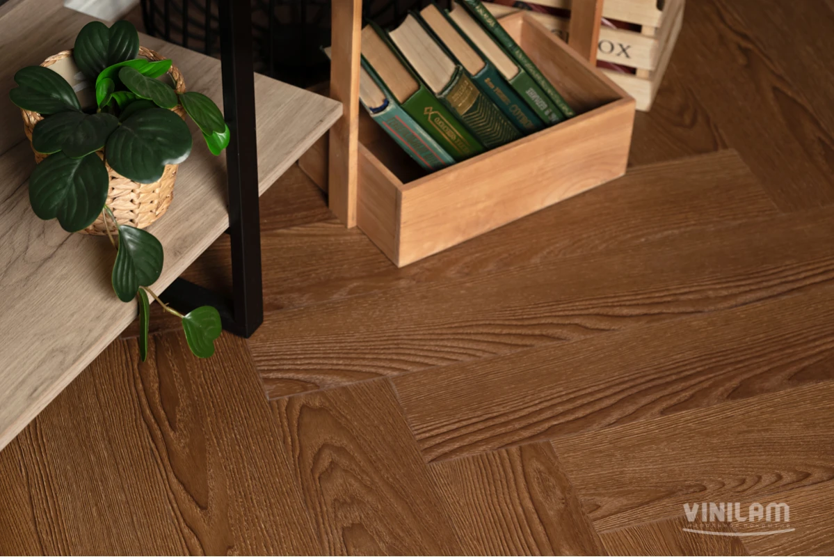 Виниловый ламинат VINILAM (ВИНИЛАМ) Коллекция PARQUET HERRINGBONE GLUE Дизайн GD11200 Паркет Винсент (762*152.4*2.5 мм)