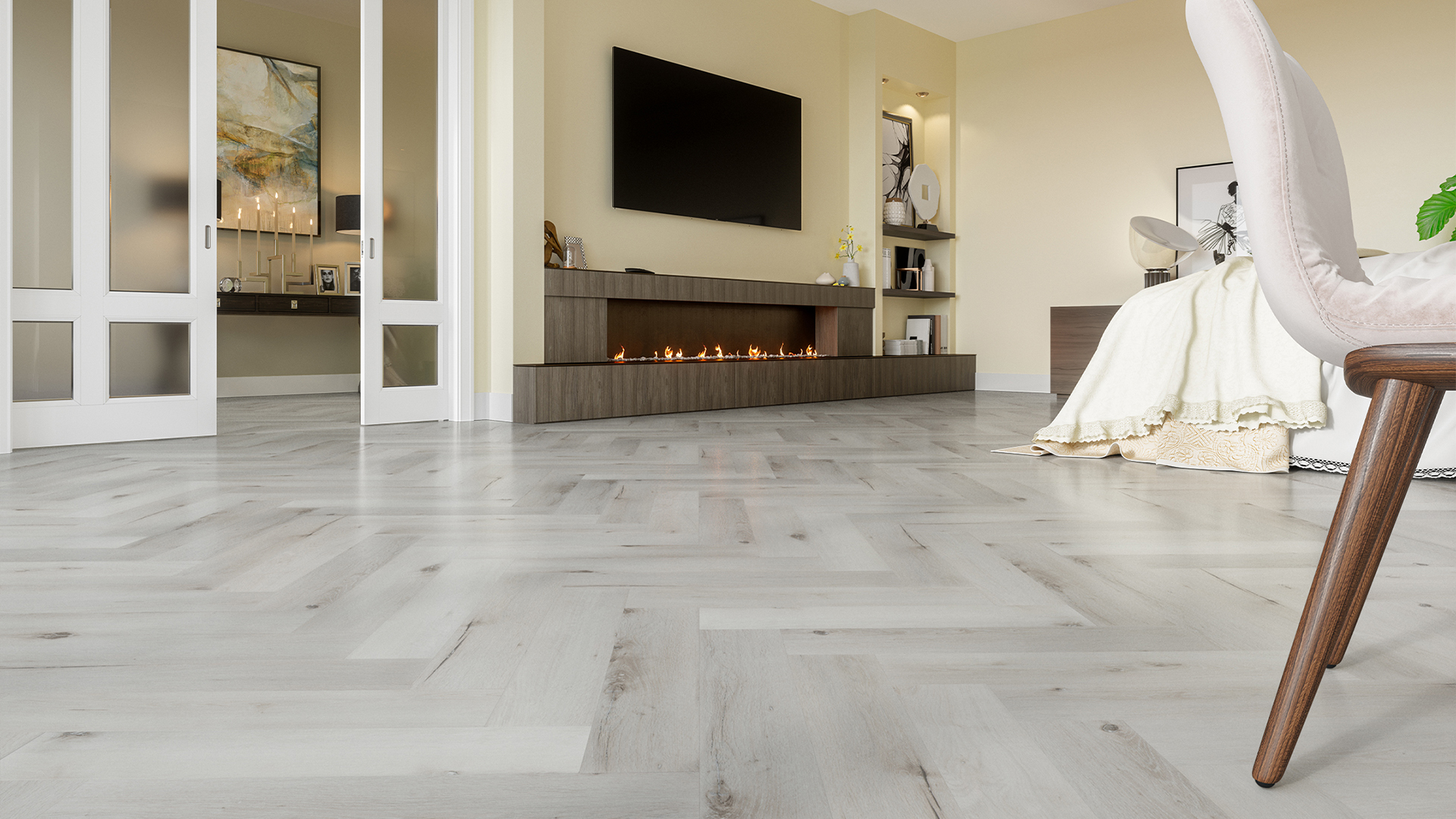 Кварцевый ламинат FARGO Коллекция PARQUET Дизайн 33-DL1601 Дуб Снежный (615х123х4.0 мм)