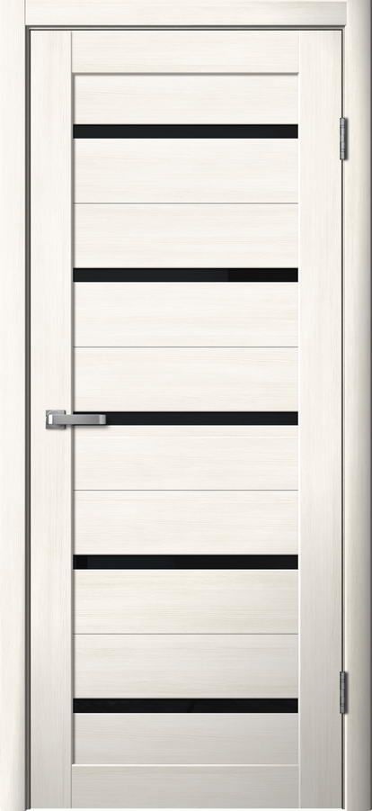 Межкомнотные двери FLYDOORS Коллекция LA STELLA 206 ПО Ясень Снежный (СТЕКЛО ЧЕРНОЕ)