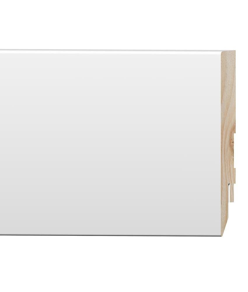 Плинтус МДФ белый PURE BASIC 90х16x2400