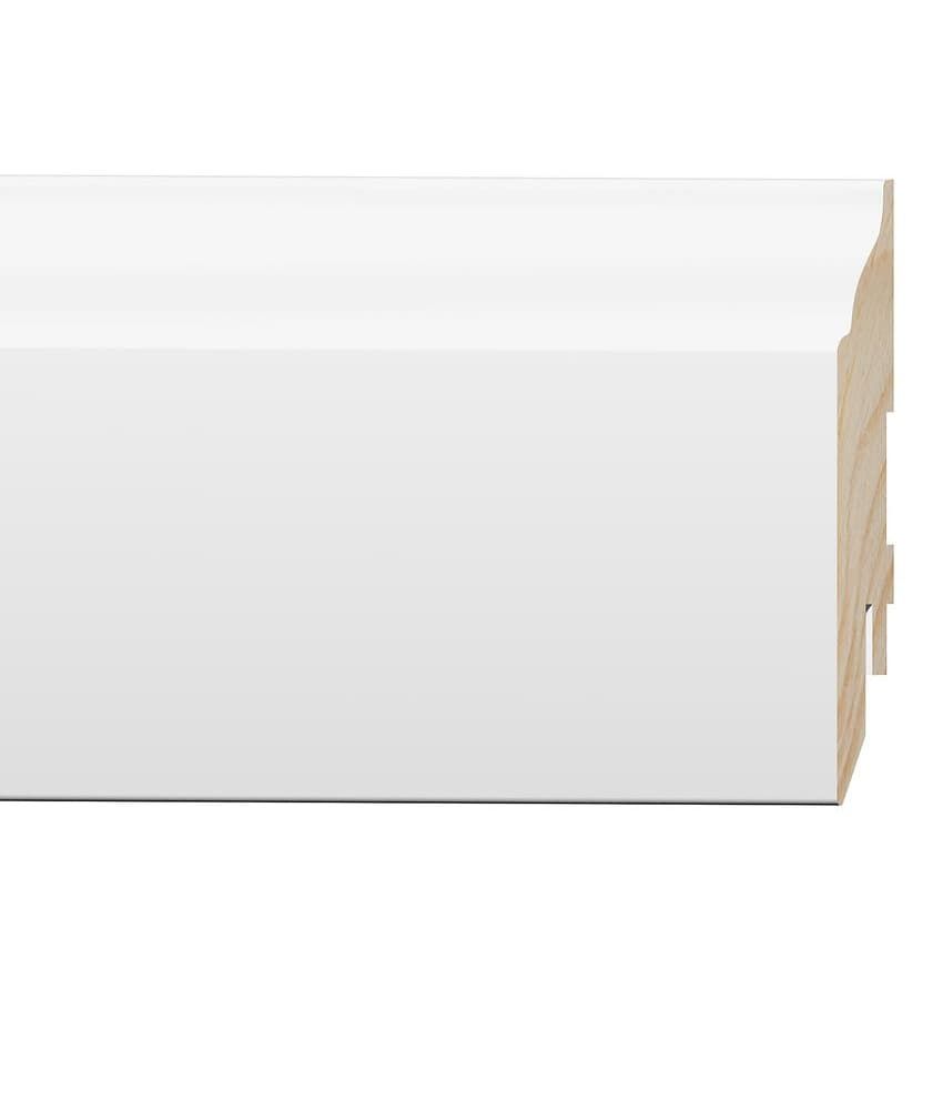 Плинтус МДФ белый PURE REX 80х16x2400