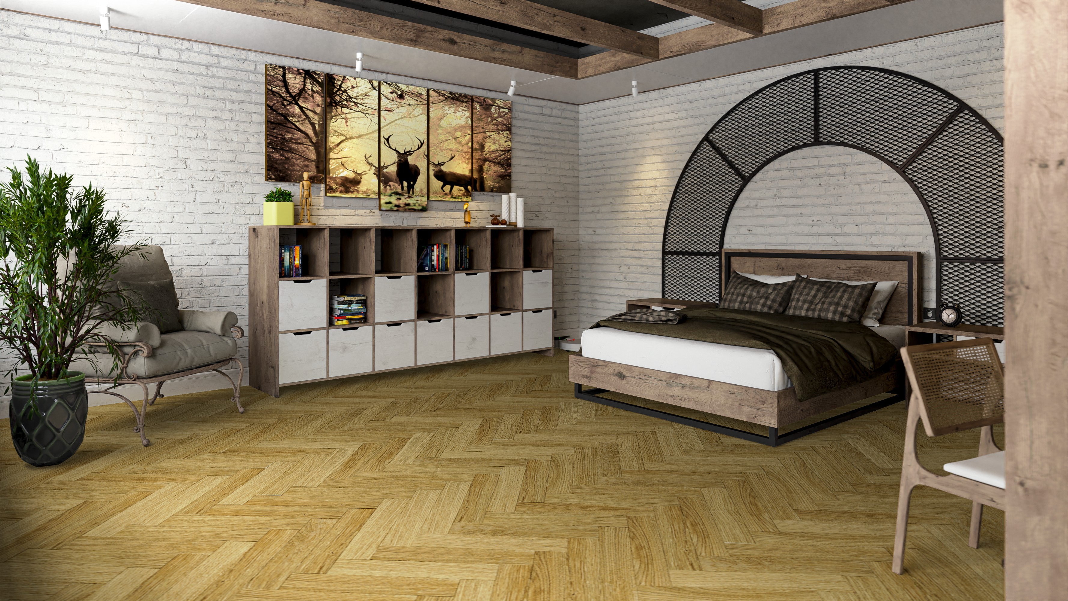 Кварц-виниловая плитка DAMY FLOOR Коллекция LONDON LVT Дизайн 190902EL-06-LVT Манчестер (590×118х2,5мм)