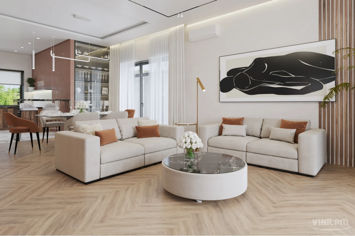 Виниловый ламинат VINILAM (ВИНИЛАМ) Коллекция PARQUET HERRINGBONE GLUE Дизайн GD11355 Паркет Монпелье (762*152.4*2.5 мм)