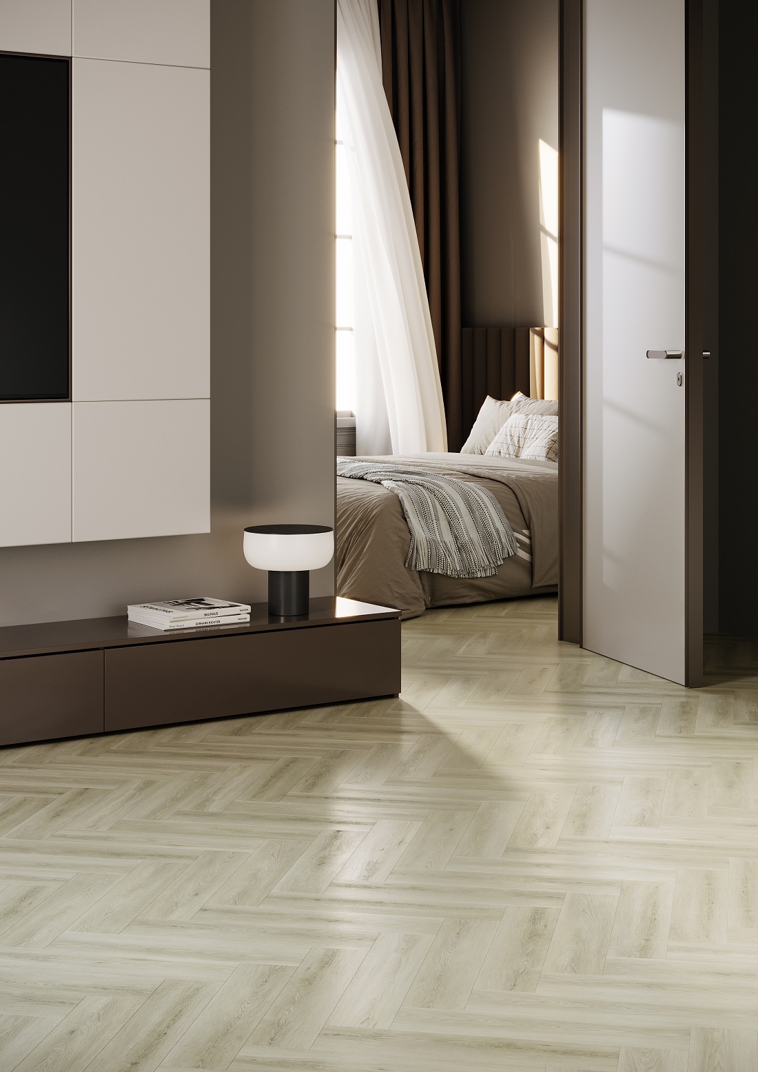 Кварцевый ламинат FARGO Коллекция HERRINGBONE Дизайн 44-6191-4 Дуб Бирмингем (400х100х4.5 мм)
