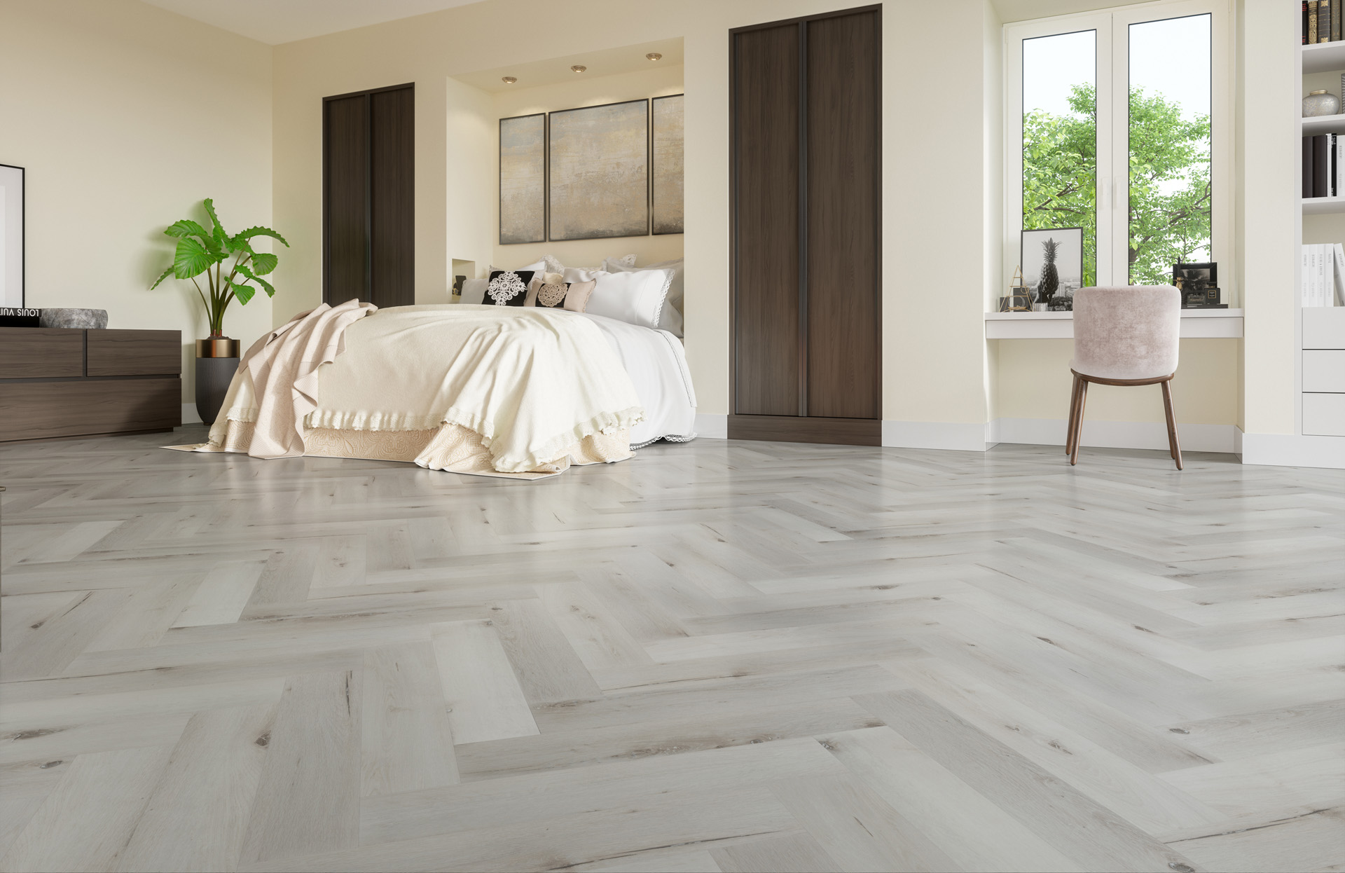 Кварцевый ламинат FARGO Коллекция PARQUET Дизайн 33-DL1601 Дуб Снежный (615х123х4.0 мм)