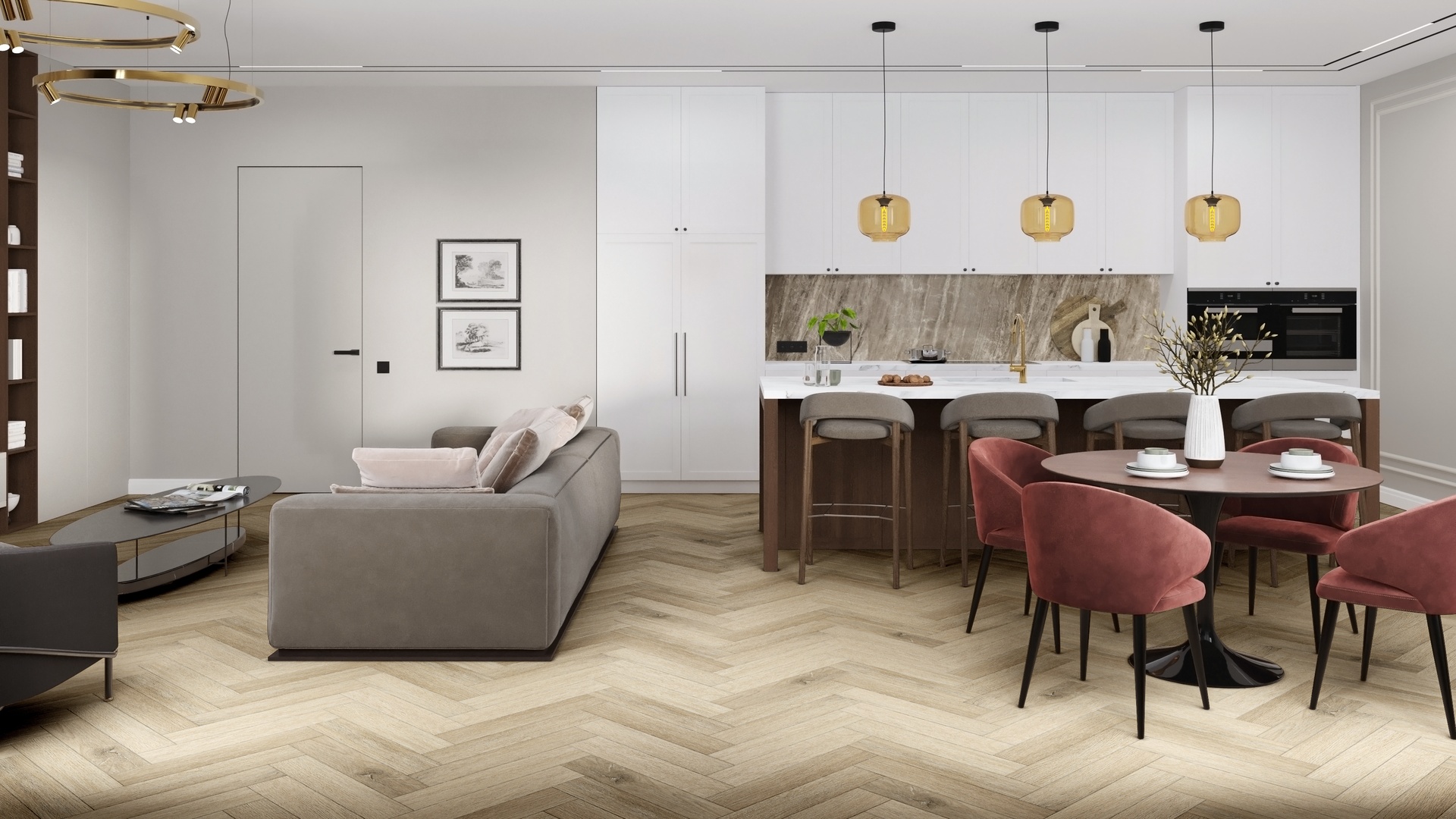 Кварц-виниловая плитка DAMY FLOOR Коллекция LONDON LVT Дизайн 200415EL-01-LVT Честер (590×118х2,5мм)